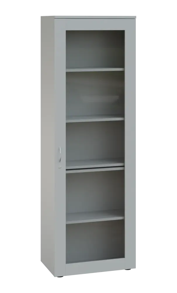 LE - 61 skříň léková prosklená, pravá, šedá